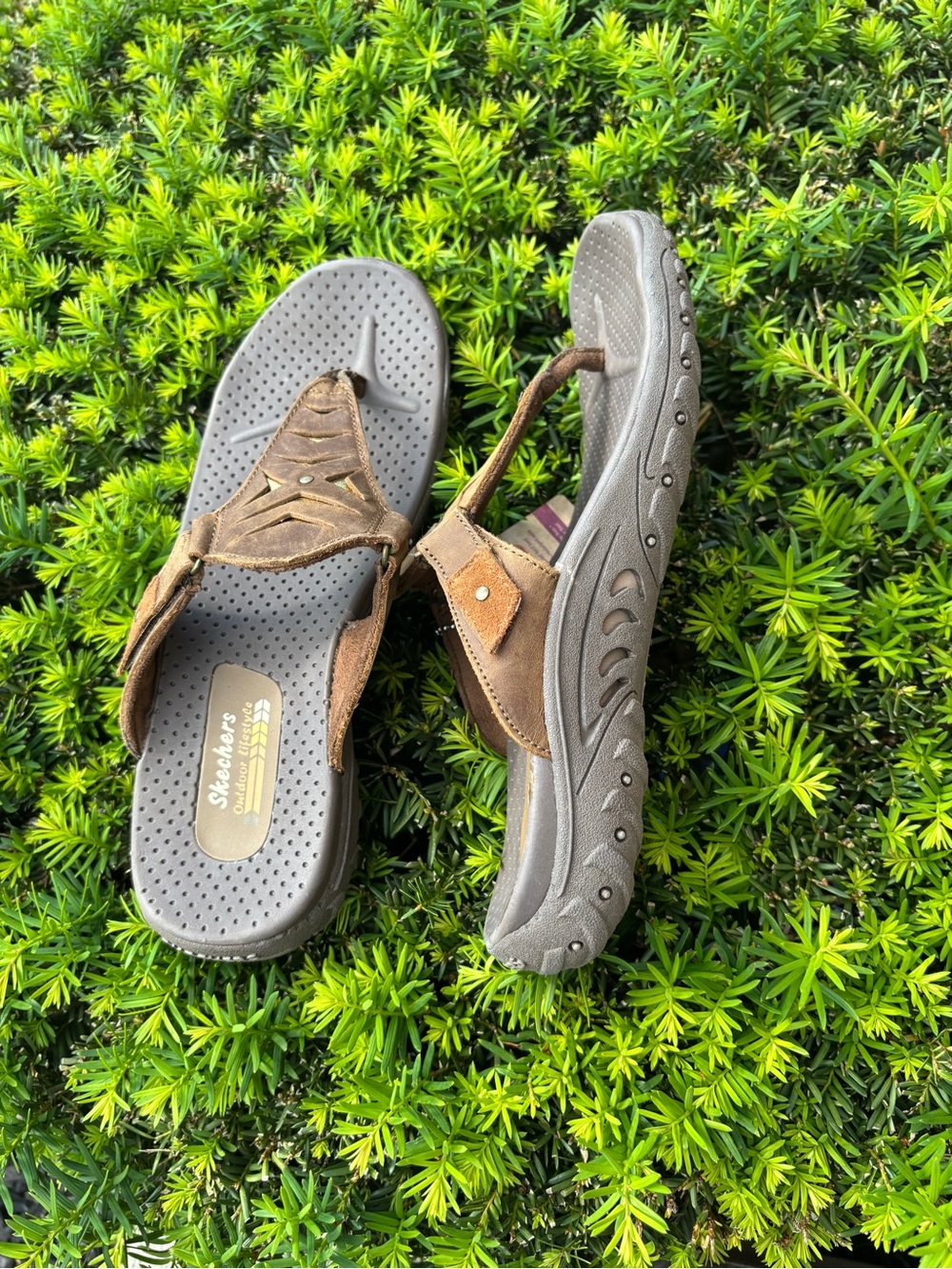 Skechers Reggae Brown Leather Toe Loop Sandals Women Comfort Outdoor Casual
NWT - Picture 4 of 11